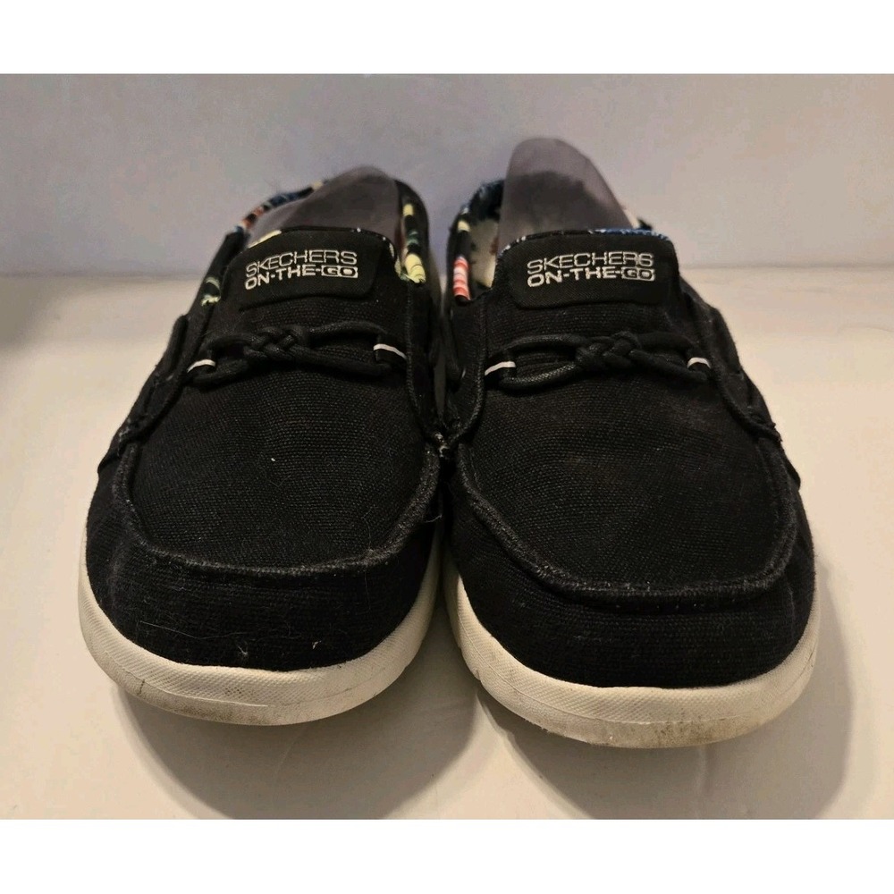 Skechers Black Canvas On The Go Boat Shoe Mule Women's Sz 7.5